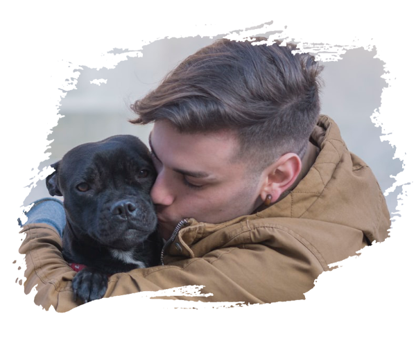 Happy dog & owner together
